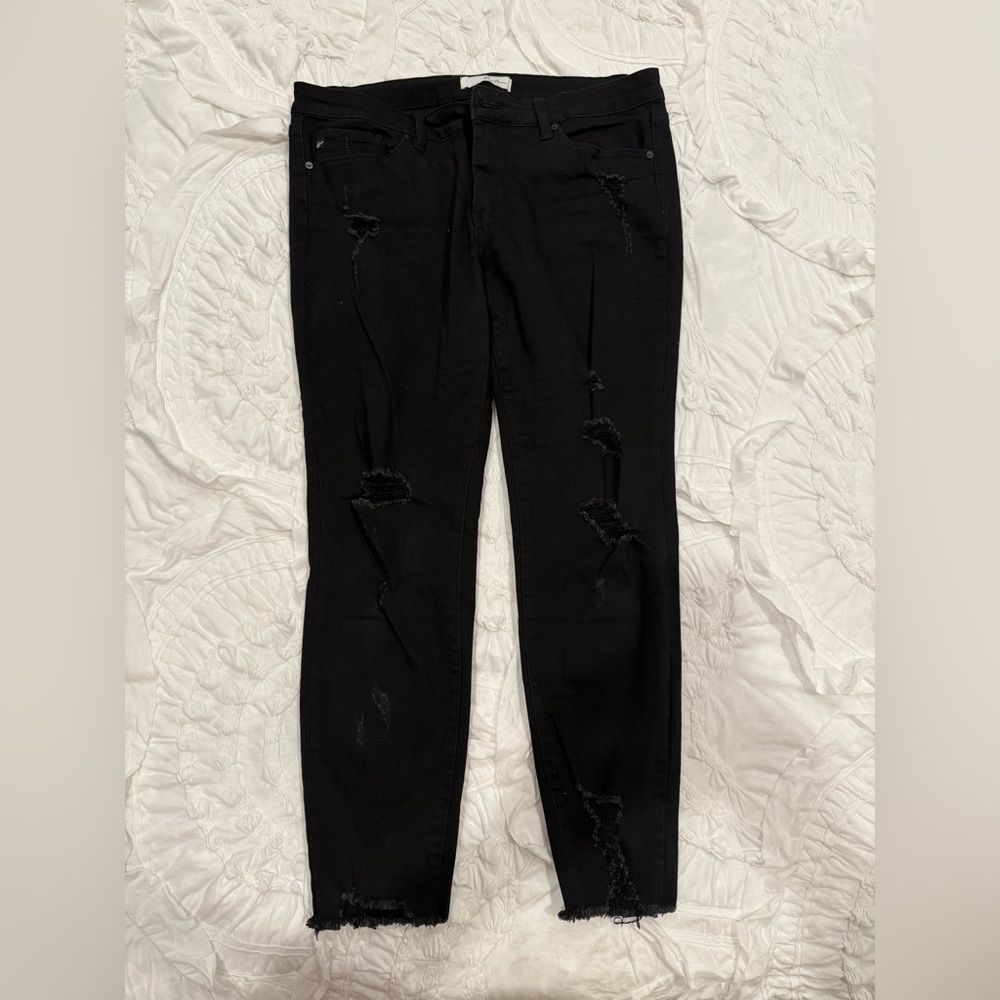 Kancan Black Distressed Women Jeans